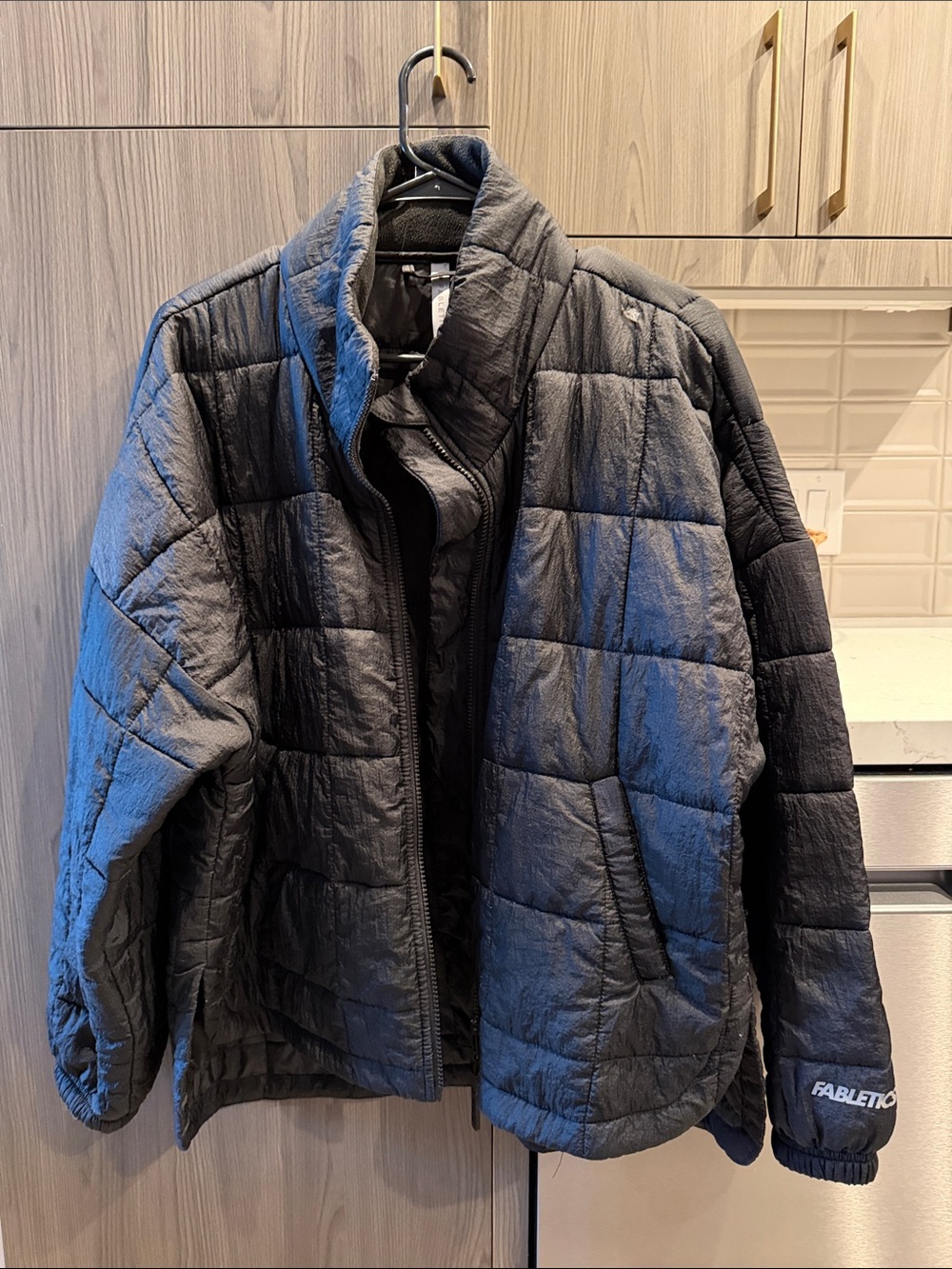 Fabletics Men's Dark Gray Quilted Puffer Jacket